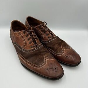 Johnston Murphy 1850 Dress Shoes‎ Mens 13 M Oxford Wingtip Brown Lace Up Casual